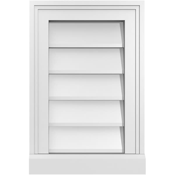 Ekena Millwork Vertical Surface Mount PVC Gable Vent w/ 2"W x 2"H , Brickmould Sill Frame, 12"W x 18"H GVPVE12X1803SN - main